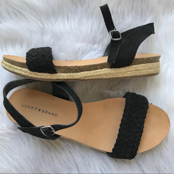 lucky brand genette suede espadrille sandals